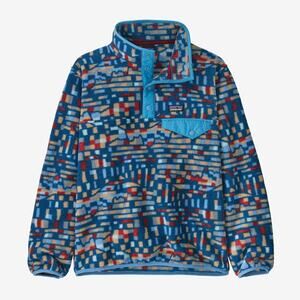 Patagonia Fitz Roy Patchwork Lagom Blue Fleece Pullover Kid’s Size L NWT
